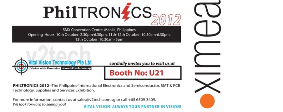Philtronics show 2012 Philippines XIMEA Vital invitation